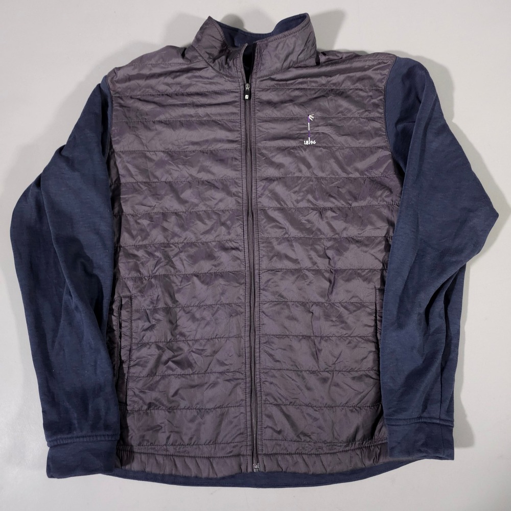 FootJoy Hybrid Golf Jacket Mens Medium Navy Blue Quilted Full Zip 25210